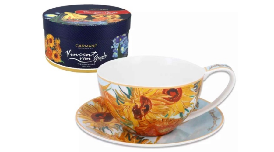 Porcelán csésze aljjal 360ml dobozbanVan Gogh Napraforgók