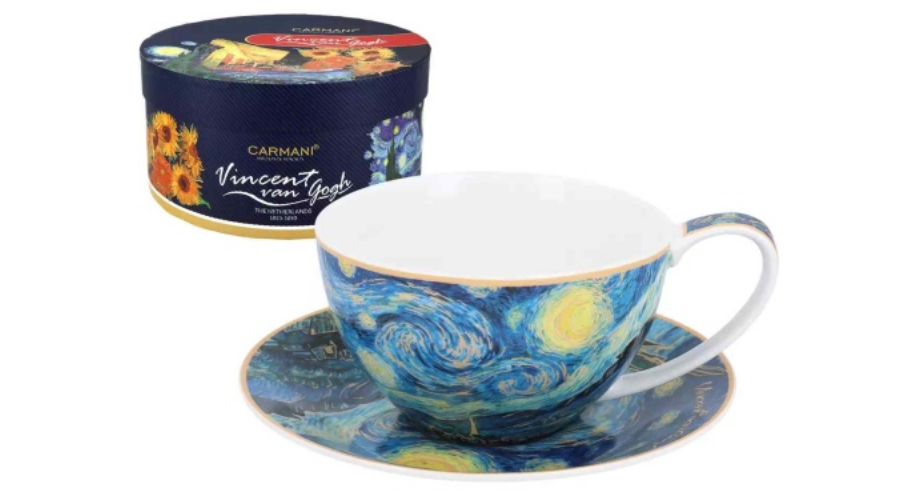 Porcelán csésze aljjal 360ml dobozbanVan Gogh Csillagos éj