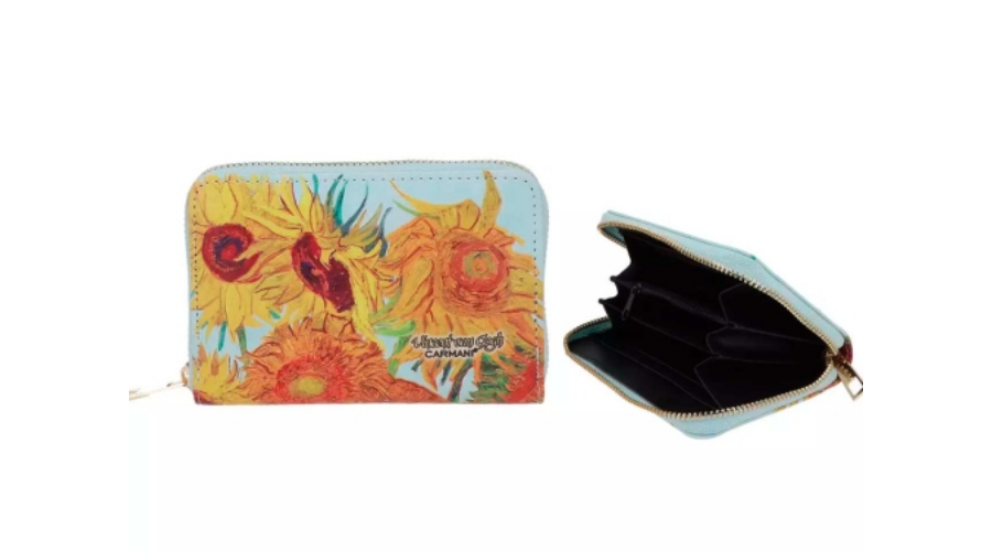 Műbőr pénztárca 14,5x9,5x2,7cm Van Gogh Napraforgók