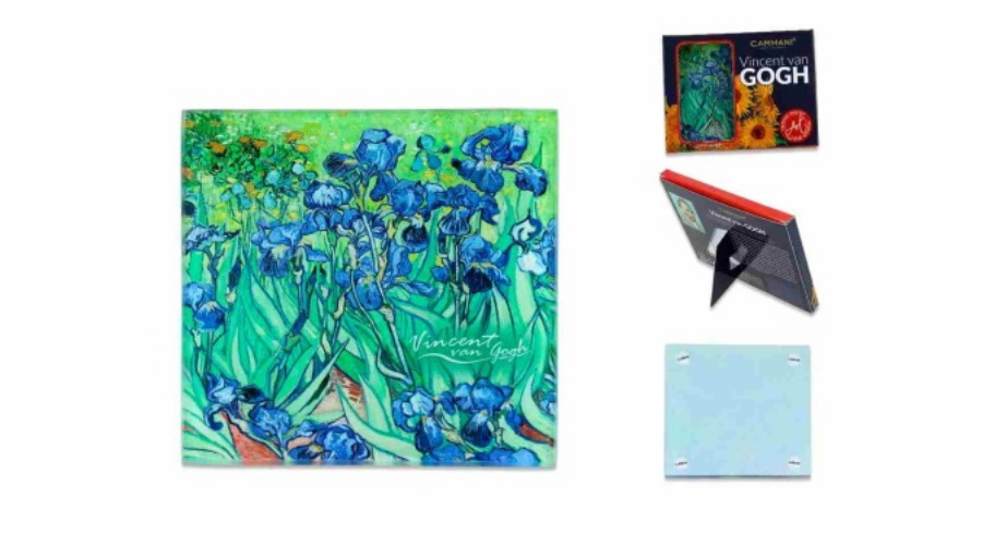 Üveg poháralátét,10,5x10,5cm Van Gogh Íriszek