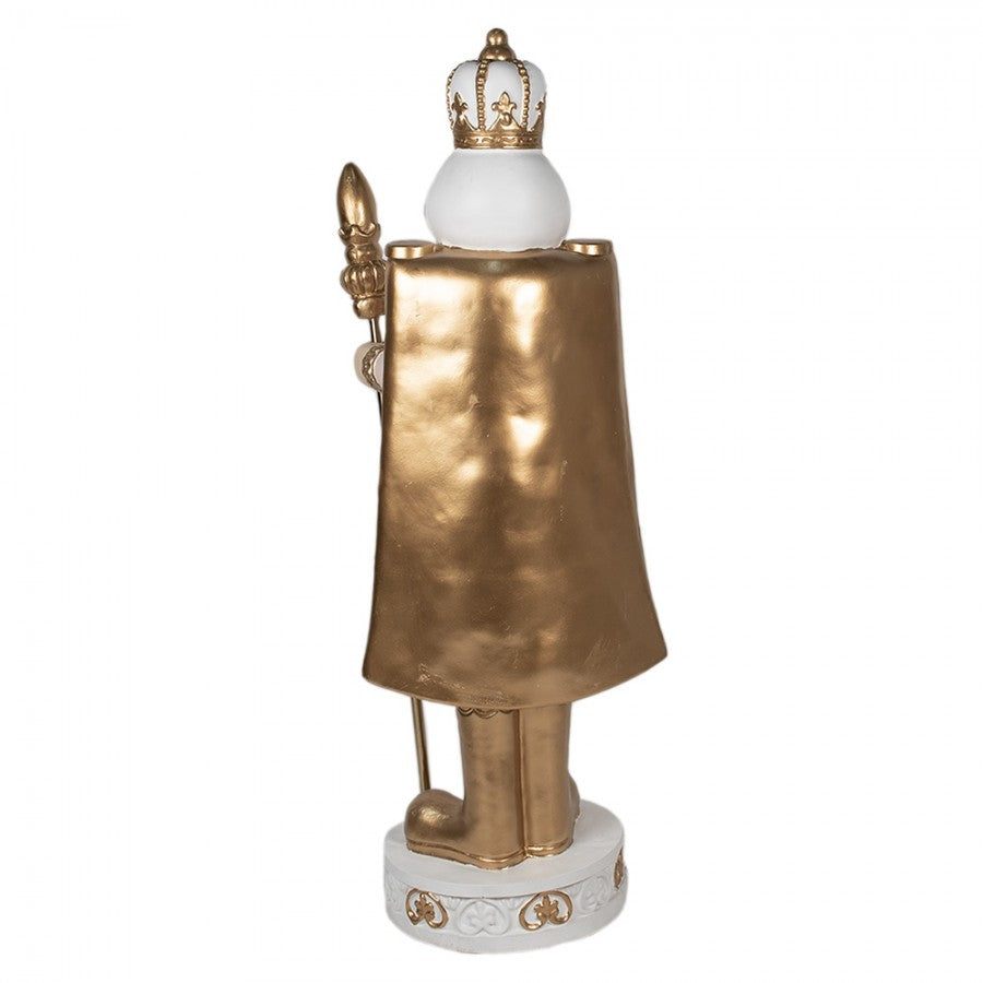 Nagyméretű karácsonyi diótörő figura rózsaszín arany színű 63x50x178 cm