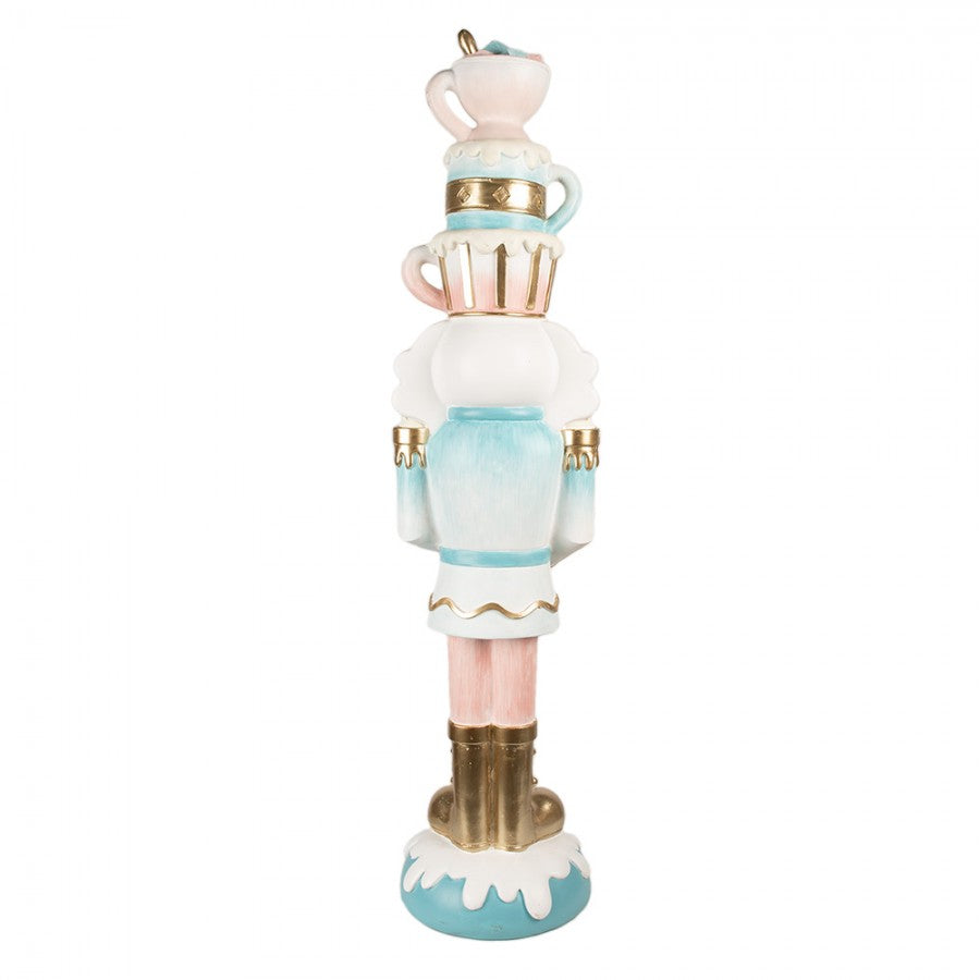 Pasztell rózsaszín kék nagy diótörő figura 120 cm