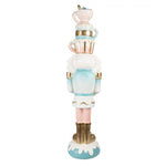 Pasztell rózsaszín kék nagy diótörő figura 120 cm