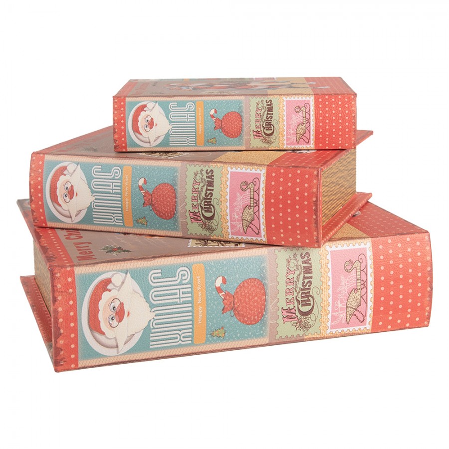 Karácsonyi fa tárolódoboz szett télapó gyerekkel