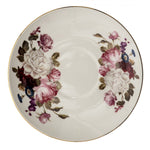 Vintage rózsa virágos fehér porcelán csésze aljjal 200 ml Clayre Eef