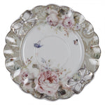 Vintage virágos pillangós masnis fehér porcelán csésze Clayre Eef
