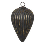 Antikolt fekete üveg nagyvintage karácsonyfadísz Ø 15X26 cm