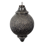 Antikolt fekete üveg nagy vintage karácsonyfadísz Ø 20X32 CM