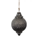 Antikolt fekete üveg nagy vintage karácsonyfadísz Ø 20X32 CM