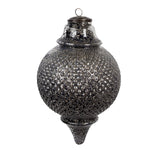 Antikolt fekete üveg nagy vintage karácsonyfadísz Ø 16X27 CM