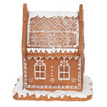 Barna LED-es kis mézeskalács házikó szívecskével