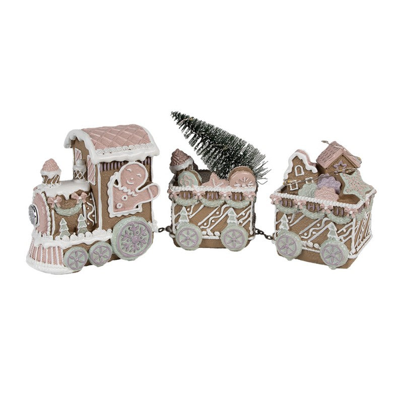 LED-es mézeskalács vonat fenyőfával