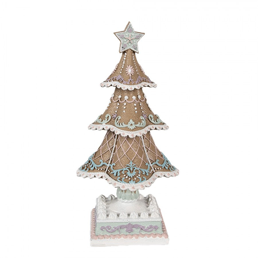 Mézeskalács fenyő karácsonyi dekoráció 25 cm