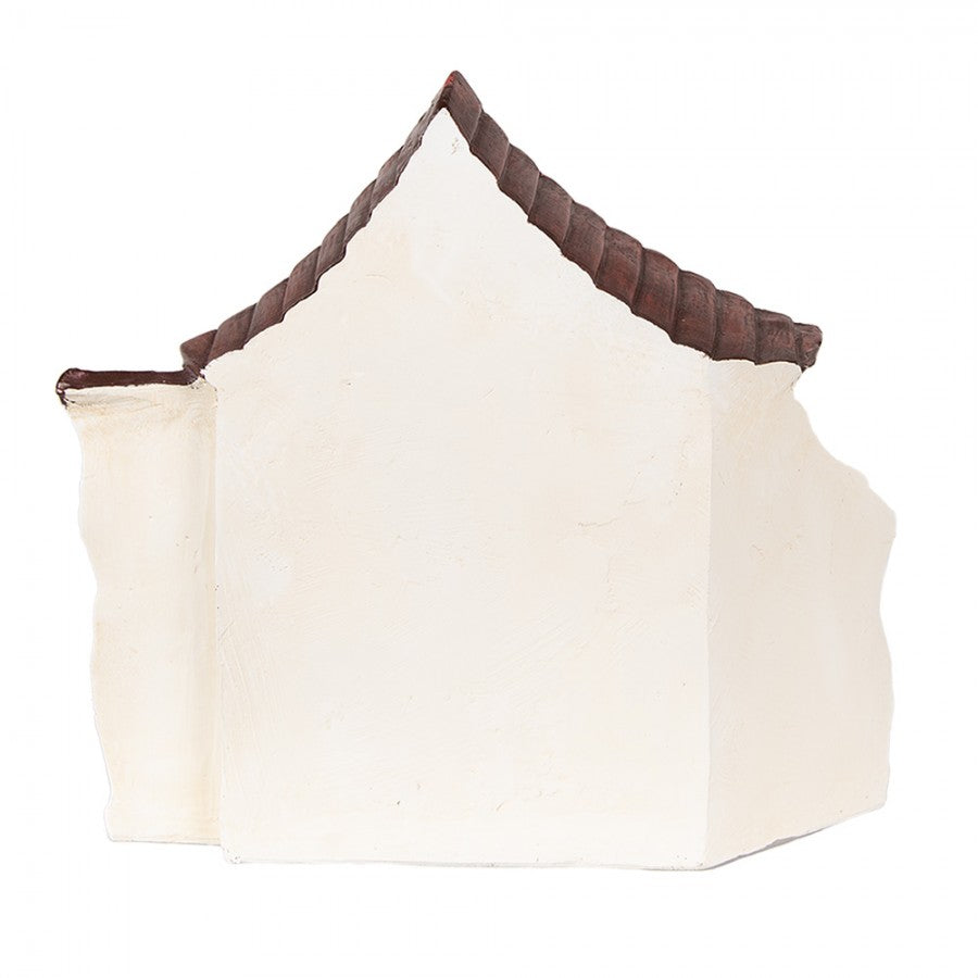 Levelet író Télapó házban LED-es vintage karácsonyi figura