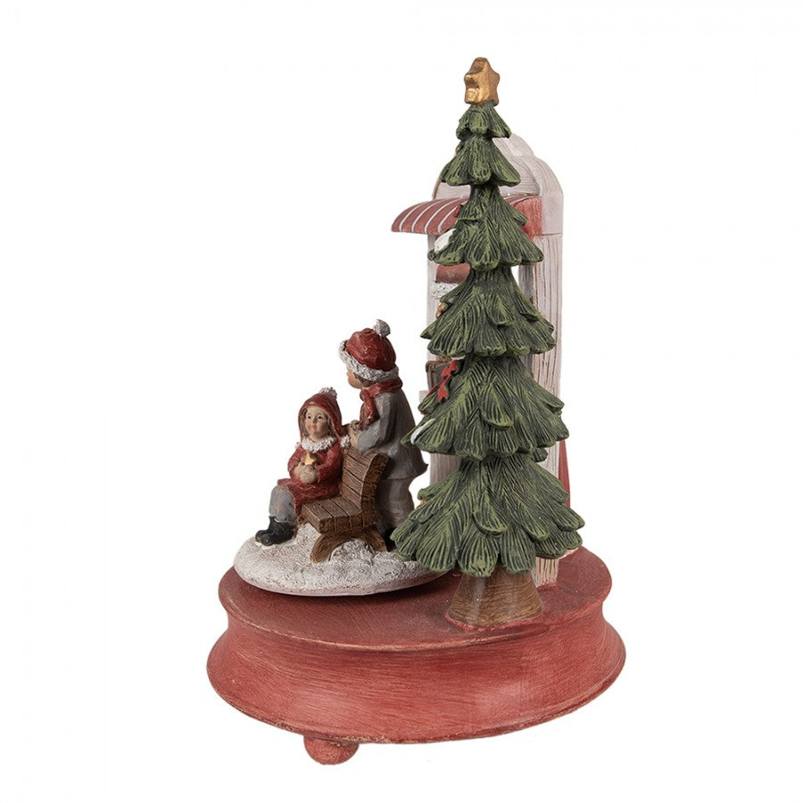 Télapó bódé felhúzható zenélő vintage karácsonyi figura