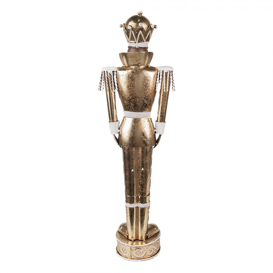 Fém karácsonyi diótörő figura arany színű 43 cm
