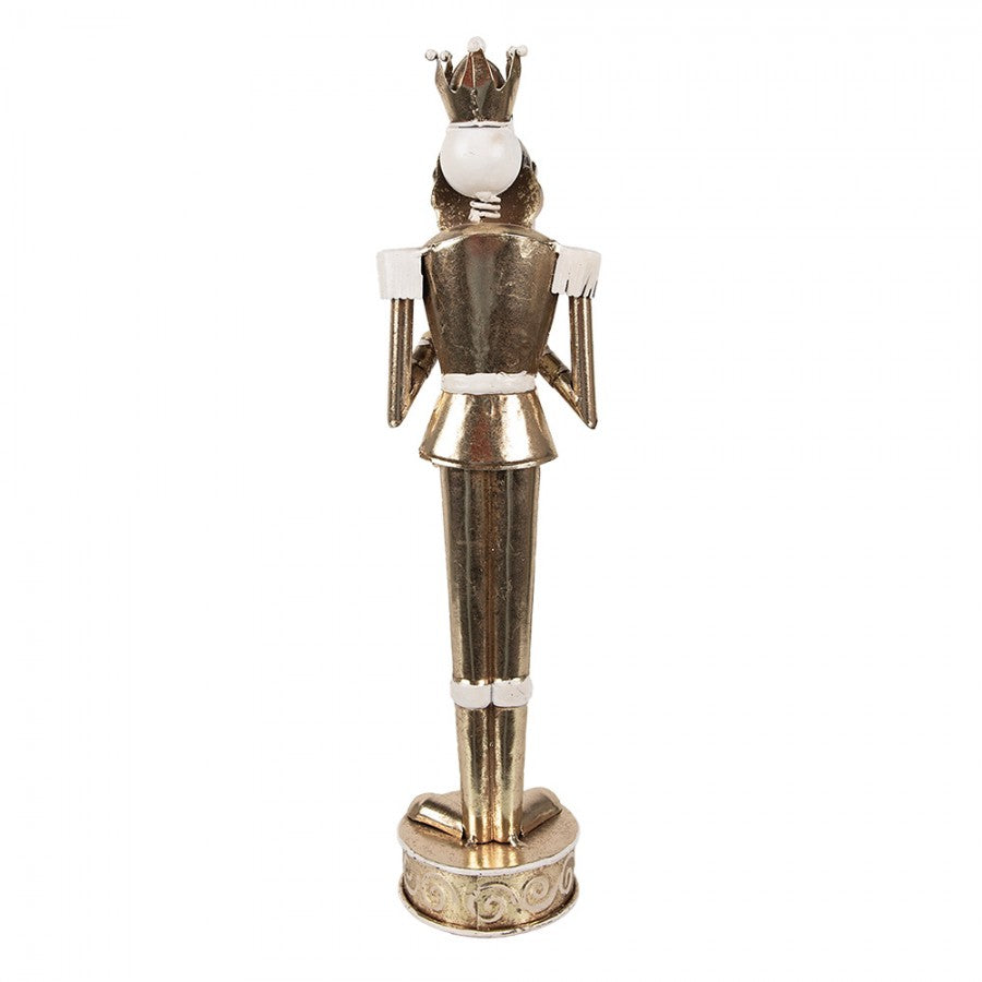 Fém karácsonyi dobos diótörő figura arany színű