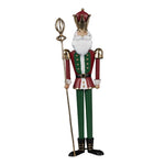 Fém karácsonyi diótörő figura piros zöld színű 36 cm