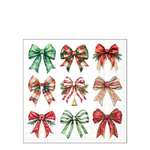 Karácsonyi szalvéta – Merry ribbons white, 25x25 cm, 20 db-os