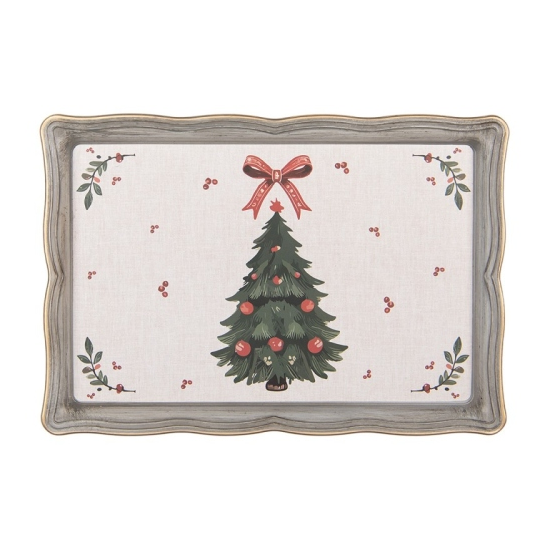 Karácsonyi műanyag tálca 31×22×2 cm, Traditional Christmas Harmony