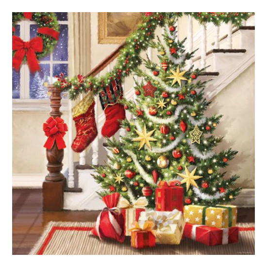 Decorated Staircase karácsonyi szalvéta 33x33cm 20 db-os