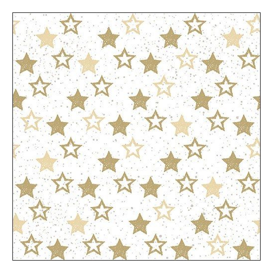 Stars All Over Gold karácsonyi szalvéta 33x33cm 20 db-os