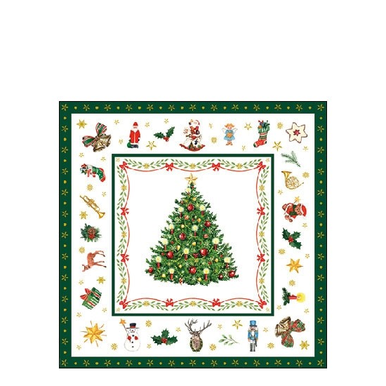 Christmas Evergreen white karácsonyi szalvéta 25x25cm 20 db-os