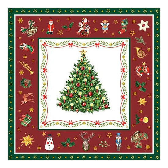 Christmas Evergreen red karácsonyi szalvéta 33x33cm 20 db-os