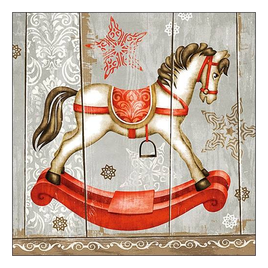 Rocking Horse karácsonyi szalvéta 33x33cm 20 db-os
