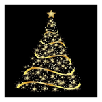 Shining Tree black karácsonyi szalvéta 33x33cm 20 db-os