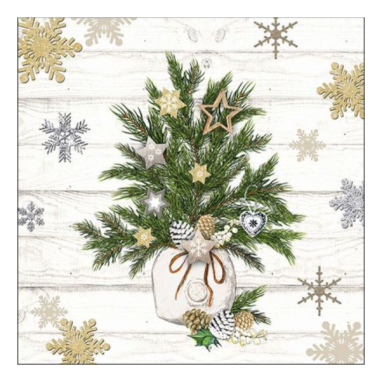 Decorated Branches karácsonyi szalvéta 33x33cm 20 db-os