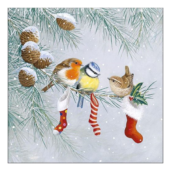 Christmas Socks karácsonyi szalvéta 33x33cm 20 db-os