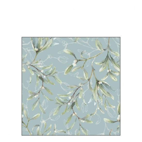 Mistletoe All Over green karácsonyi szalvéta 25x25cm. 20 db-os