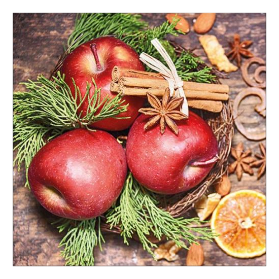 Winter Apples karácsonyi szalvéta 33x33cm 20 db-os