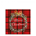 Christmas Plaid Red karácsonyi szalvéta 25x25cm 20 db-os