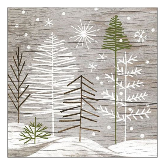Trees On Wood karácsonyi szalvéta 33x33cm 20 db-os