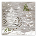 Trees On Wood karácsonyi szalvéta 33x33cm 20 db-os