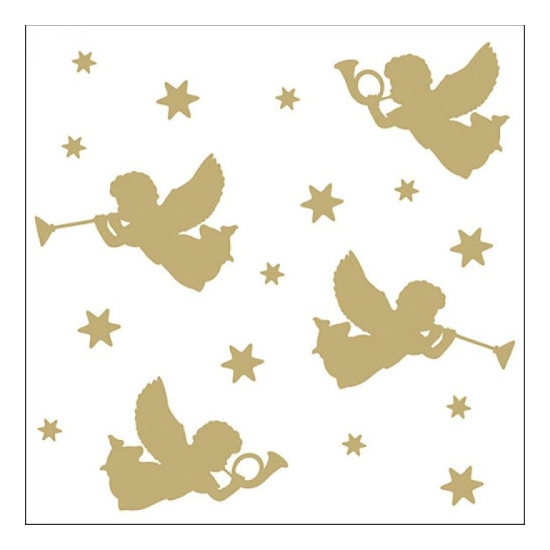 Trumpet Angels Gold karácsonyi szalvéta 33x33cm 20 db-os