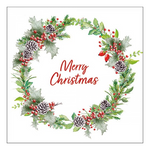 Holiday Wreath White karácsonyi szalvéta 33x33cm 20 db-os
