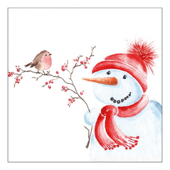 Bird On Twig karácsonyi szalvéta 33x33cm 20 db-os