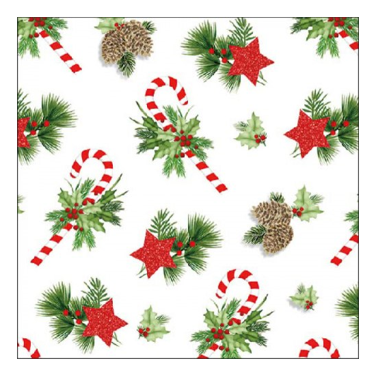 Ornaments For X-Mas karácsonyi szalvéta 33x33cm 20 db-os