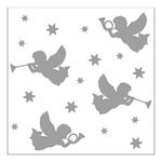 Trumpet Angels silver karácsonyi szalvéta 33x33cm 20 db-os