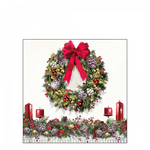 Bow On Wreath karácsonyi szalvéta 25x25cm 20 db-os