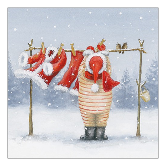 Laundry Day karácsonyi szalvéta 33x33cm 20 db-os