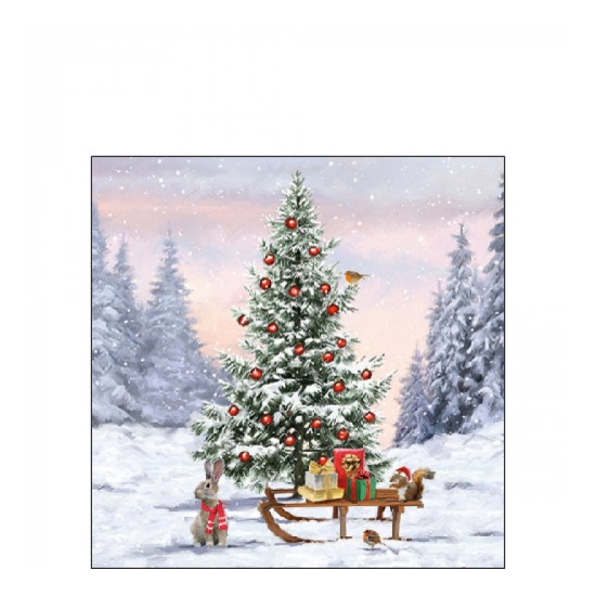 Winter Animals karácsonyi szalvéta 25x25cm 20 db-os