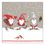 Skating Dwarfs karácsonyi szalvéta 33x33cm 20 db-os