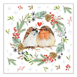 Sparrow and robin karácsonyi szalvéta 33x33cm 20 db-os