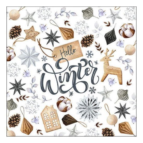 Natural winter karácsonyi szalvéta 33x33cm 20 db-os