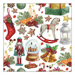 Vintage ornaments karácsonyi szalvéta 33x33cm 20 db-os