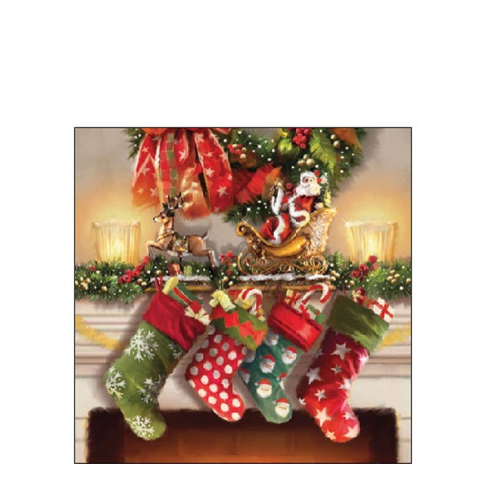 Hanging stockings karácsonyi szalvéta 25x25cm 20 db-os